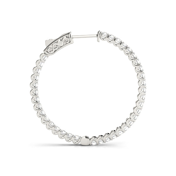 0.5-2.0ct Classic Diamond Hoop Earrings in Gold & Platinum
