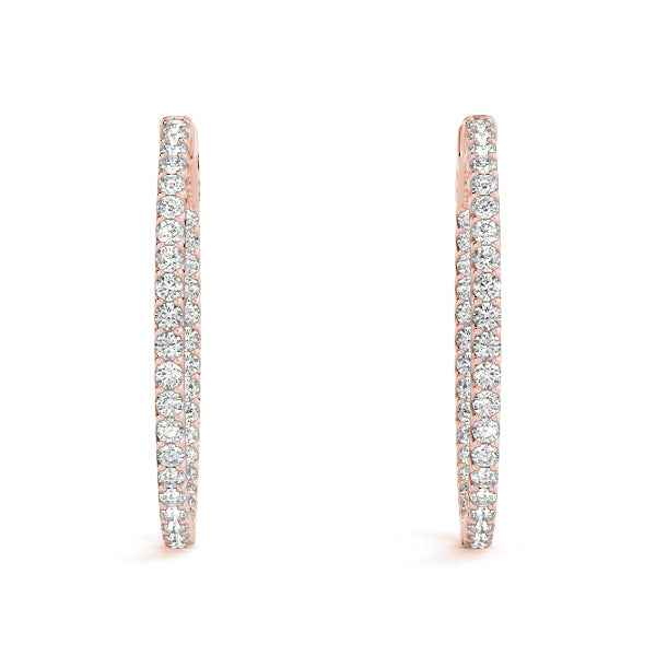 0.5-2.0ct Classic Diamond Hoop Earrings in Gold & Platinum
