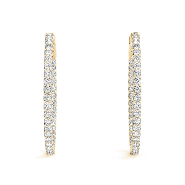 0.5-2.0ct Classic Diamond Hoop Earrings in Gold & Platinum