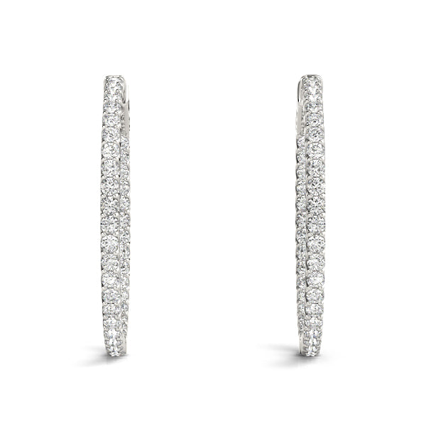 0.5-2.0ct Classic Diamond Hoop Earrings in Gold & Platinum