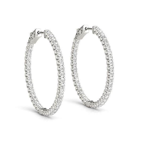 0.5-2.0ct Classic Diamond Hoop Earrings in Gold & Platinum