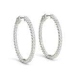 0.5-2.0ct Classic Diamond Hoop Earrings in Gold & Platinum
