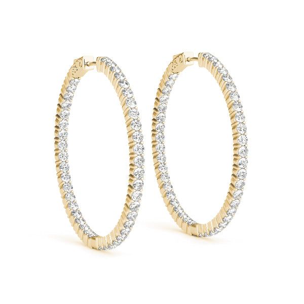 1.0-10.0ct Classic Diamond Hoop Earrings in Gold & Platinum
