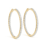 1.0-10.0ct Classic Diamond Hoop Earrings in Gold & Platinum