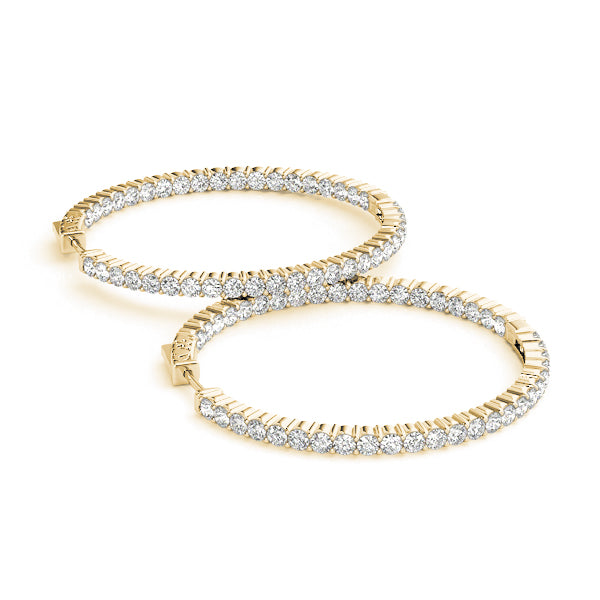 1.0-10.0ct Classic Diamond Hoop Earrings in Gold & Platinum