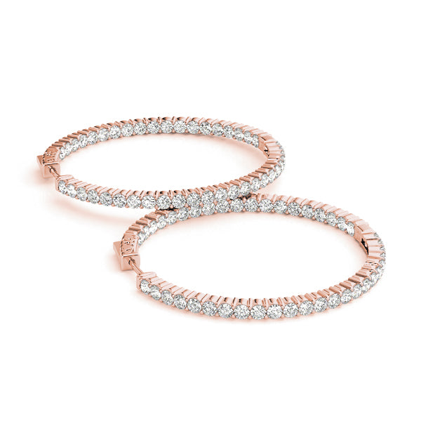 1.0-10.0ct Classic Diamond Hoop Earrings in Gold & Platinum