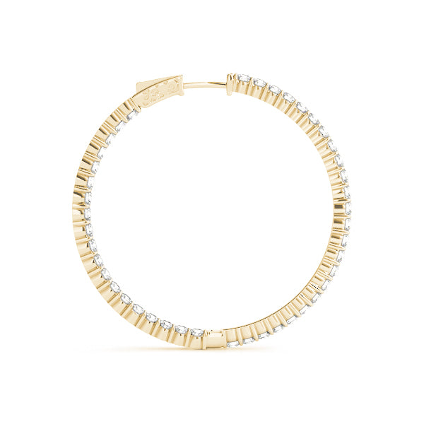 1.0-10.0ct Classic Diamond Hoop Earrings in Gold & Platinum