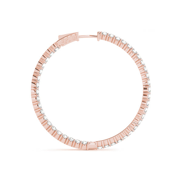 1.0-10.0ct Classic Diamond Hoop Earrings in Gold & Platinum