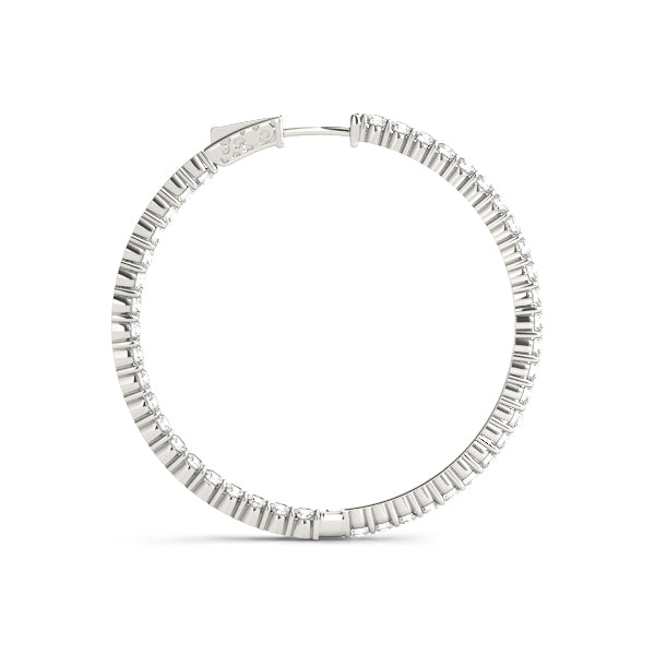 1.0-10.0ct Classic Diamond Hoop Earrings in Gold & Platinum