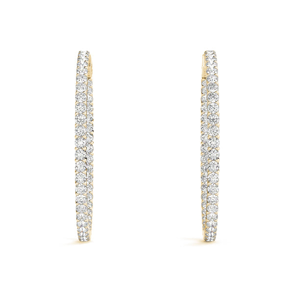 1.0-10.0ct Classic Diamond Hoop Earrings in Gold & Platinum