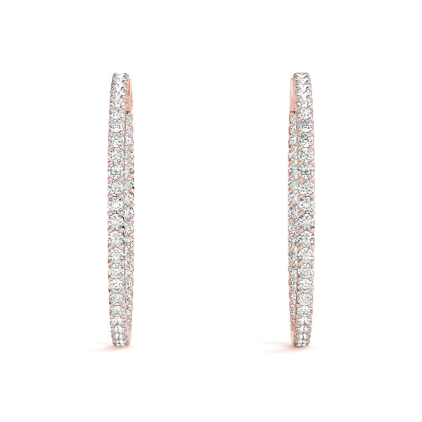 1.0-10.0ct Classic Diamond Hoop Earrings in Gold & Platinum