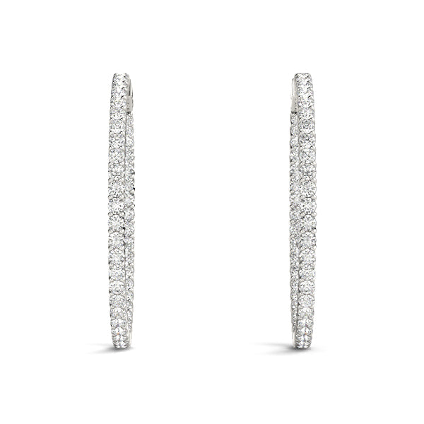 1.0-10.0ct Classic Diamond Hoop Earrings in Gold & Platinum