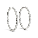 1.0-10.0ct Classic Diamond Hoop Earrings in Gold & Platinum