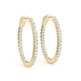 1.25-10.0ct Classic Diamond Hoop Earrings in Gold & Platinum