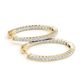1.25-10.0ct Classic Diamond Hoop Earrings in Gold & Platinum