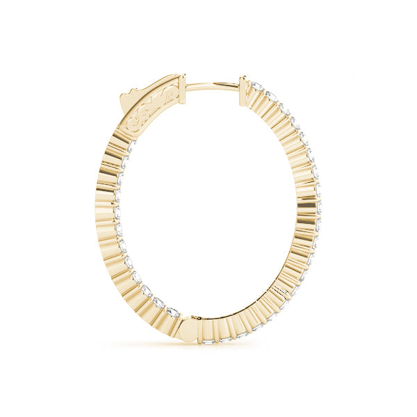 1.25-10.0ct Classic Diamond Hoop Earrings in Gold & Platinum