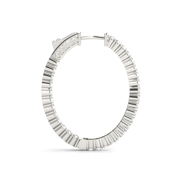 1.25-10.0ct Classic Diamond Hoop Earrings in Gold & Platinum