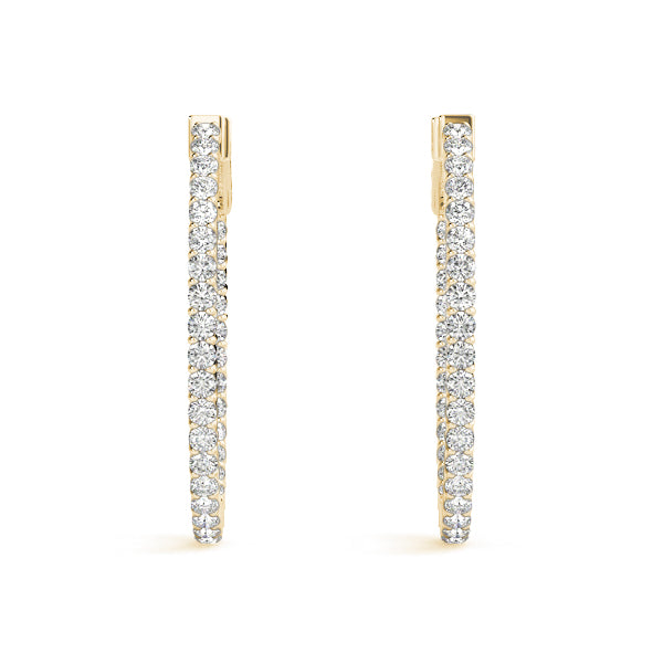1.25-10.0ct Classic Diamond Hoop Earrings in Gold & Platinum