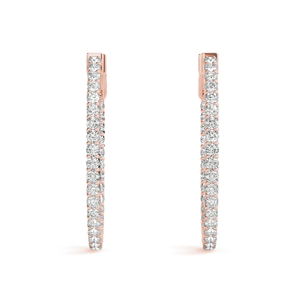 1.25-10.0ct Classic Diamond Hoop Earrings in Gold & Platinum