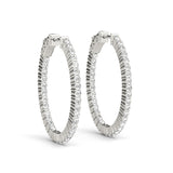 1.25-10.0ct Classic Diamond Hoop Earrings in Gold & Platinum