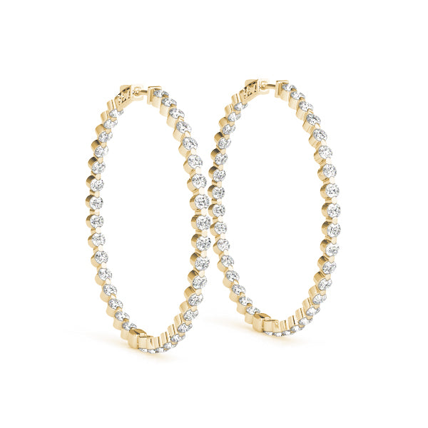 1.25-10.0ct Classic Diamond Hoop Earrings in Gold & Platinum