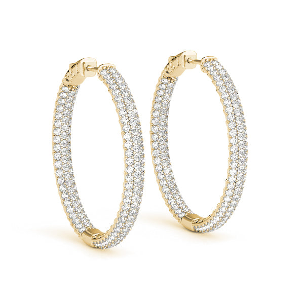 1.0-7.0ct Classic Diamond Hoop Earrings in Gold & Platinum