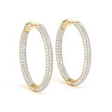 1.0-7.0ct Classic Diamond Hoop Earrings in Gold & Platinum