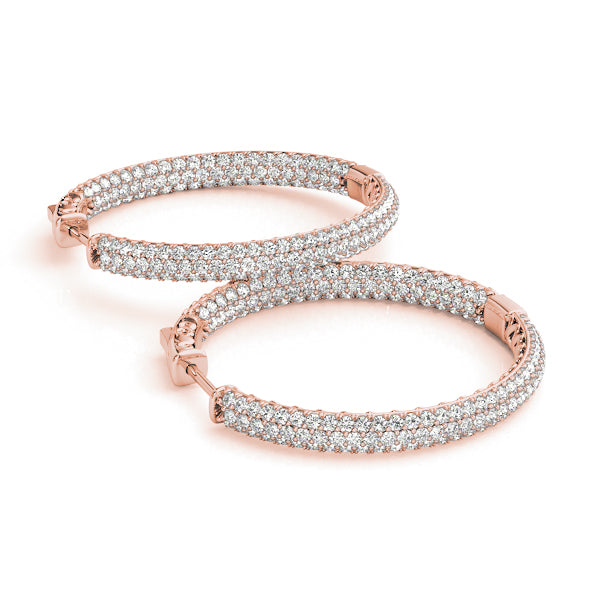 1.0-7.0ct Classic Diamond Hoop Earrings in Gold & Platinum