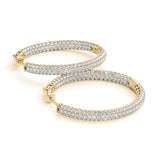1.0-7.0ct Classic Diamond Hoop Earrings in Gold & Platinum