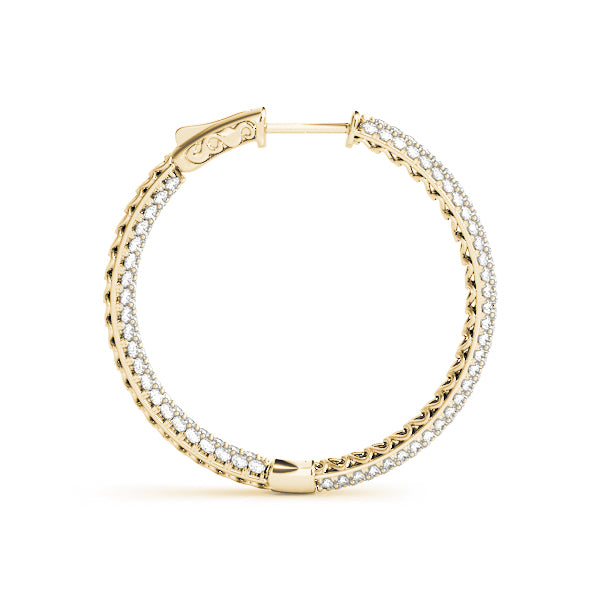1.0-7.0ct Classic Diamond Hoop Earrings in Gold & Platinum