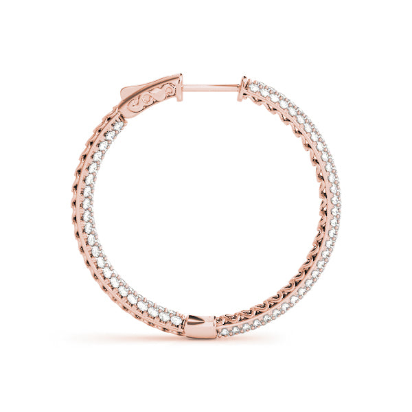 1.0-7.0ct Classic Diamond Hoop Earrings in Gold & Platinum