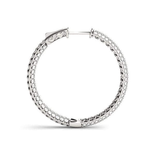 1.0-7.0ct Classic Diamond Hoop Earrings in Gold & Platinum