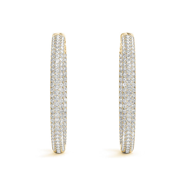 1.0-7.0ct Classic Diamond Hoop Earrings in Gold & Platinum