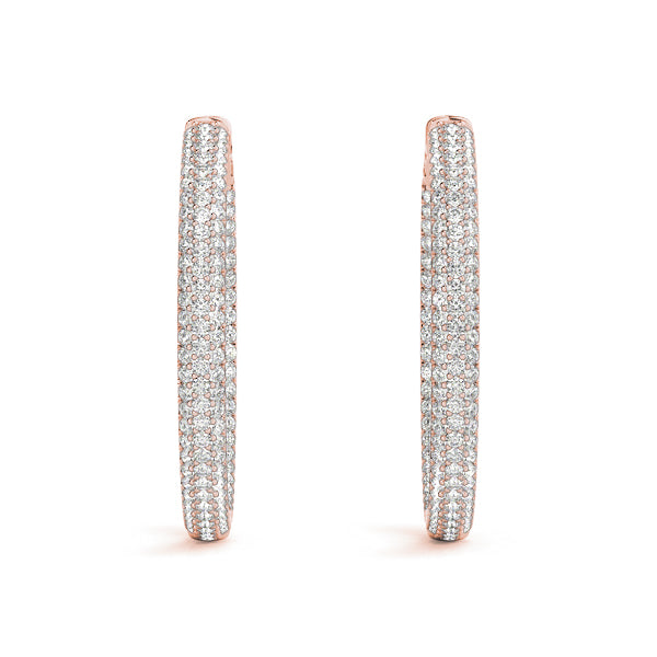 1.0-7.0ct Classic Diamond Hoop Earrings in Gold & Platinum