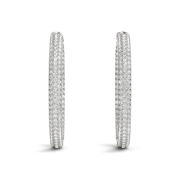 1.0-7.0ct Classic Diamond Hoop Earrings in Gold & Platinum
