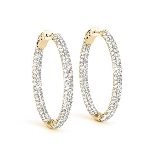 2.0-6.0ct Classic Diamond Hoop Earrings in Gold & Platinum
