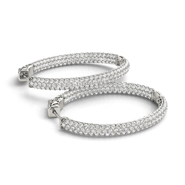2.0-6.0ct Classic Diamond Hoop Earrings in Gold & Platinum