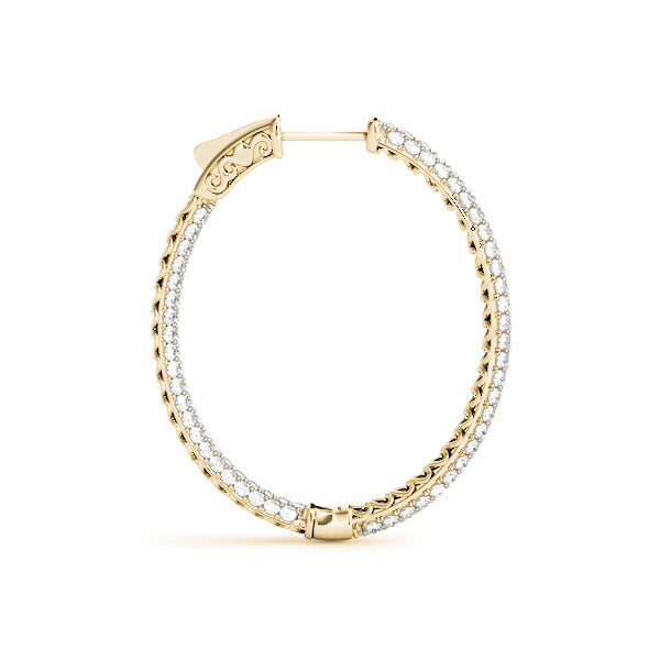 2.0-6.0ct Classic Diamond Hoop Earrings in Gold & Platinum