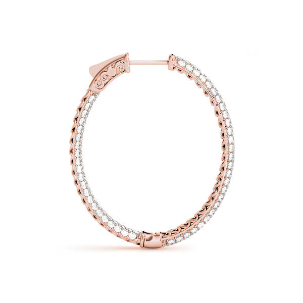 2.0-6.0ct Classic Diamond Hoop Earrings in Gold & Platinum