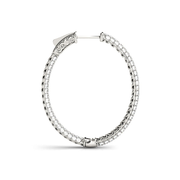2.0-6.0ct Classic Diamond Hoop Earrings in Gold & Platinum