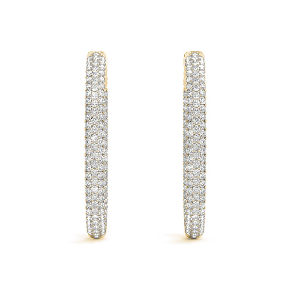 2.0-6.0ct Classic Diamond Hoop Earrings in Gold & Platinum