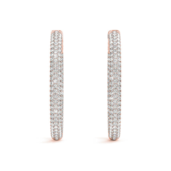 2.0-6.0ct Classic Diamond Hoop Earrings in Gold & Platinum