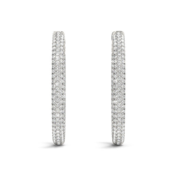 2.0-6.0ct Classic Diamond Hoop Earrings in Gold & Platinum