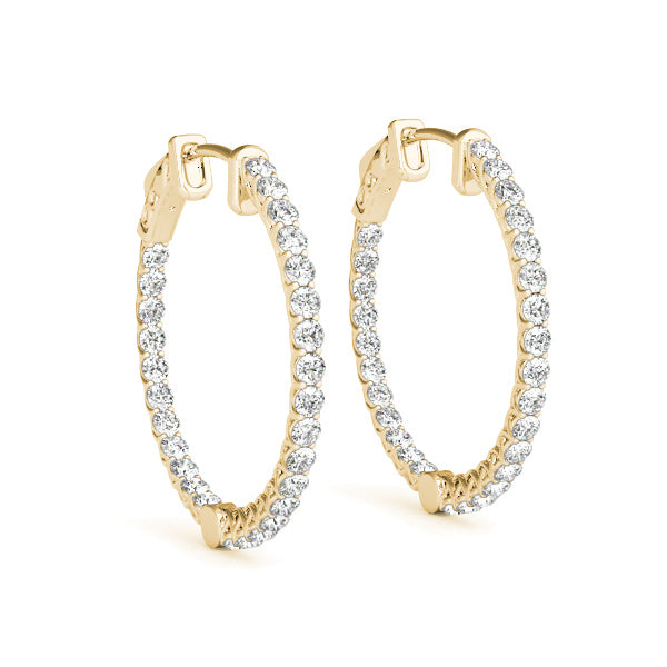 0.75-10.0ct Classic Diamond Hoop Earrings in Gold & Platinum