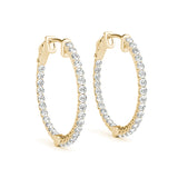 0.75-10.0ct Classic Diamond Hoop Earrings in Gold & Platinum