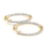 0.75-10.0ct Classic Diamond Hoop Earrings in Gold & Platinum