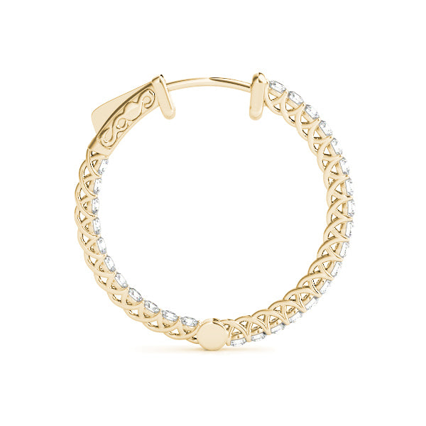 0.75-10.0ct Classic Diamond Hoop Earrings in Gold & Platinum