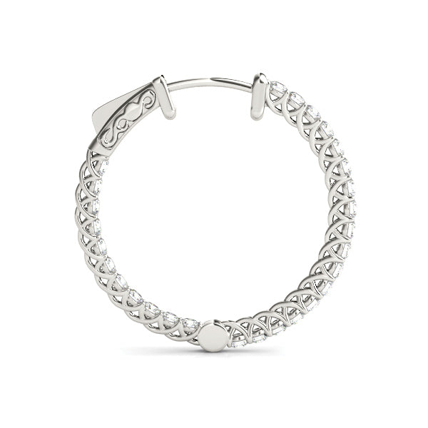 0.75-10.0ct Classic Diamond Hoop Earrings in Gold & Platinum