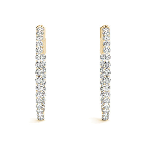 0.75-10.0ct Classic Diamond Hoop Earrings in Gold & Platinum