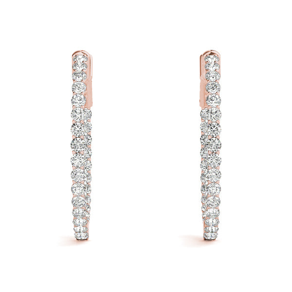 0.75-10.0ct Classic Diamond Hoop Earrings in Gold & Platinum
